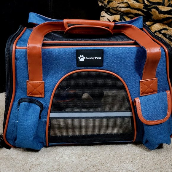 Pet Carrier Dog or Cat Blue w/Extras 18"L x 11"W x 12"H   Bran New! - Picture 1 of 6